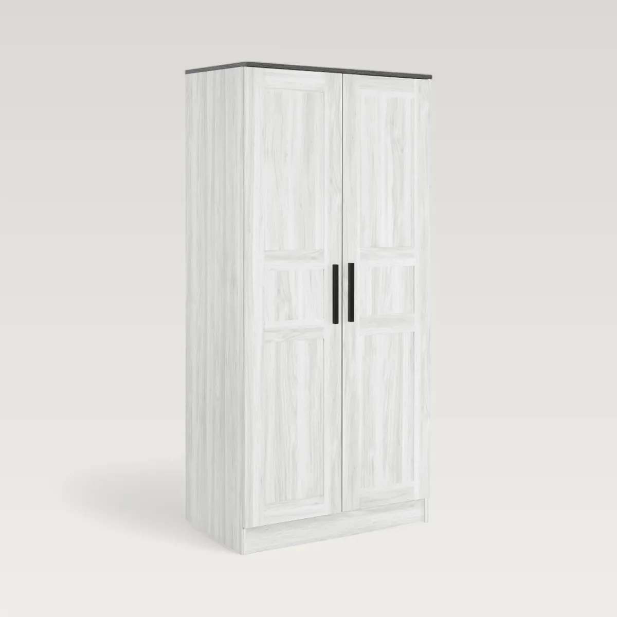 Elston LED-Illuminated Rustic Wood Wardrobe