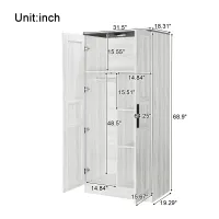 Elston LED-Illuminated Rustic Wood Wardrobe