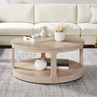 Elyra Curved 2-Tier Round Coffee Table