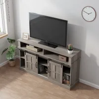 Valenco 58-Inch Freestanding TV Console with LED Lighting and Vintage Design