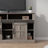 Valenco 58-Inch Freestanding TV Console with LED Lighting and Vintage Design