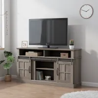 Valenco 58-Inch Freestanding TV Console with LED Lighting and Vintage Design