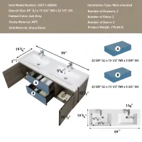 Everson Floating Bathroom Vanity with Double Sink