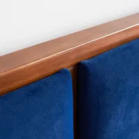 Elvira Upholstered High-Back Solid Wood Bed