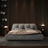 Elysian Upholstered Platform Bed with Oversized Headboard
