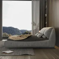 Elysian Upholstered Platform Bed with Oversized Headboard