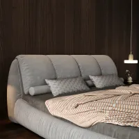 Elysian Upholstered Platform Bed with Oversized Headboard