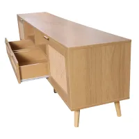 Elvire Rattan Media Console for 85'' TVs, Modern Farmhouse TV Stand