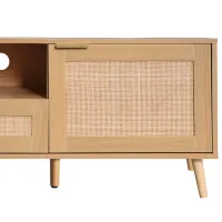 Elvire Rattan Media Console for 85'' TVs, Modern Farmhouse TV Stand