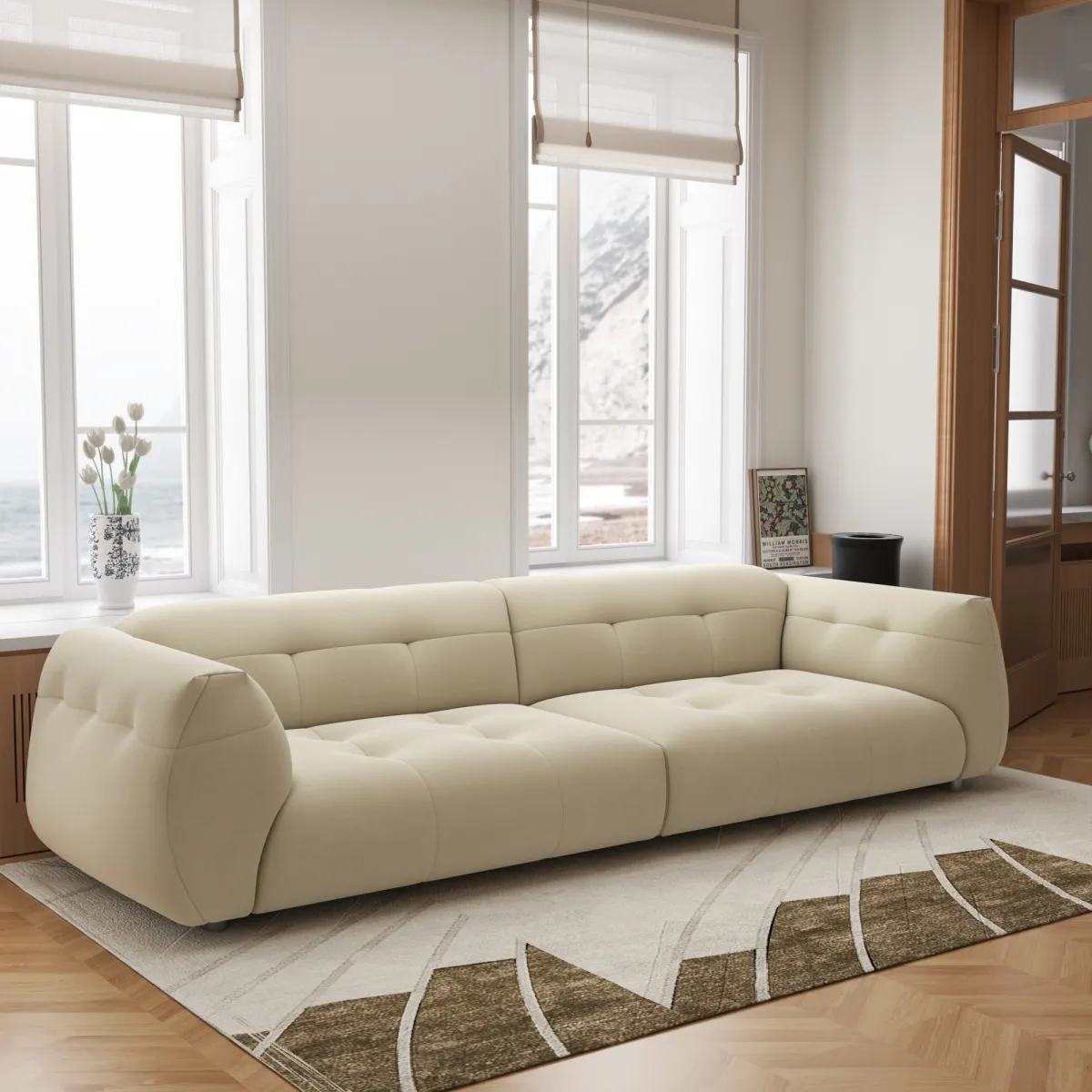 Arlo Frosted-Fabric Sofa